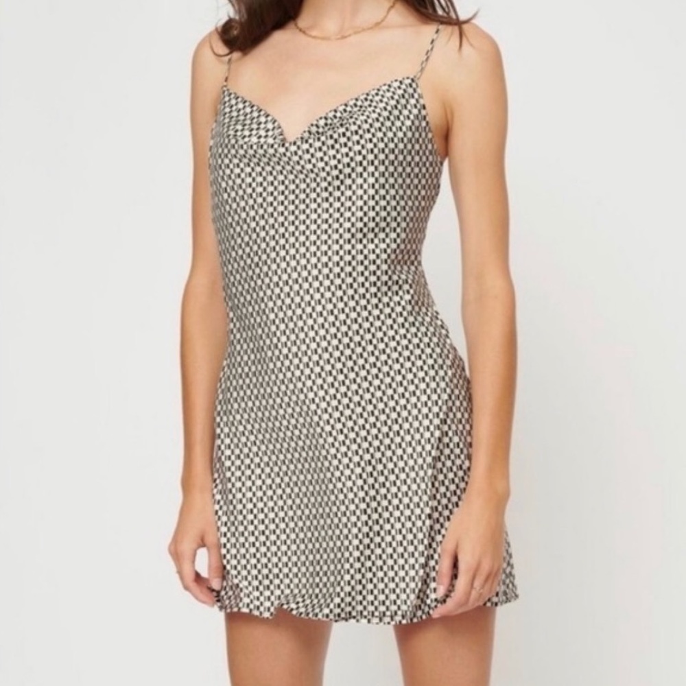 Dynamite Dani Cowl Neck Satin Slip Dress